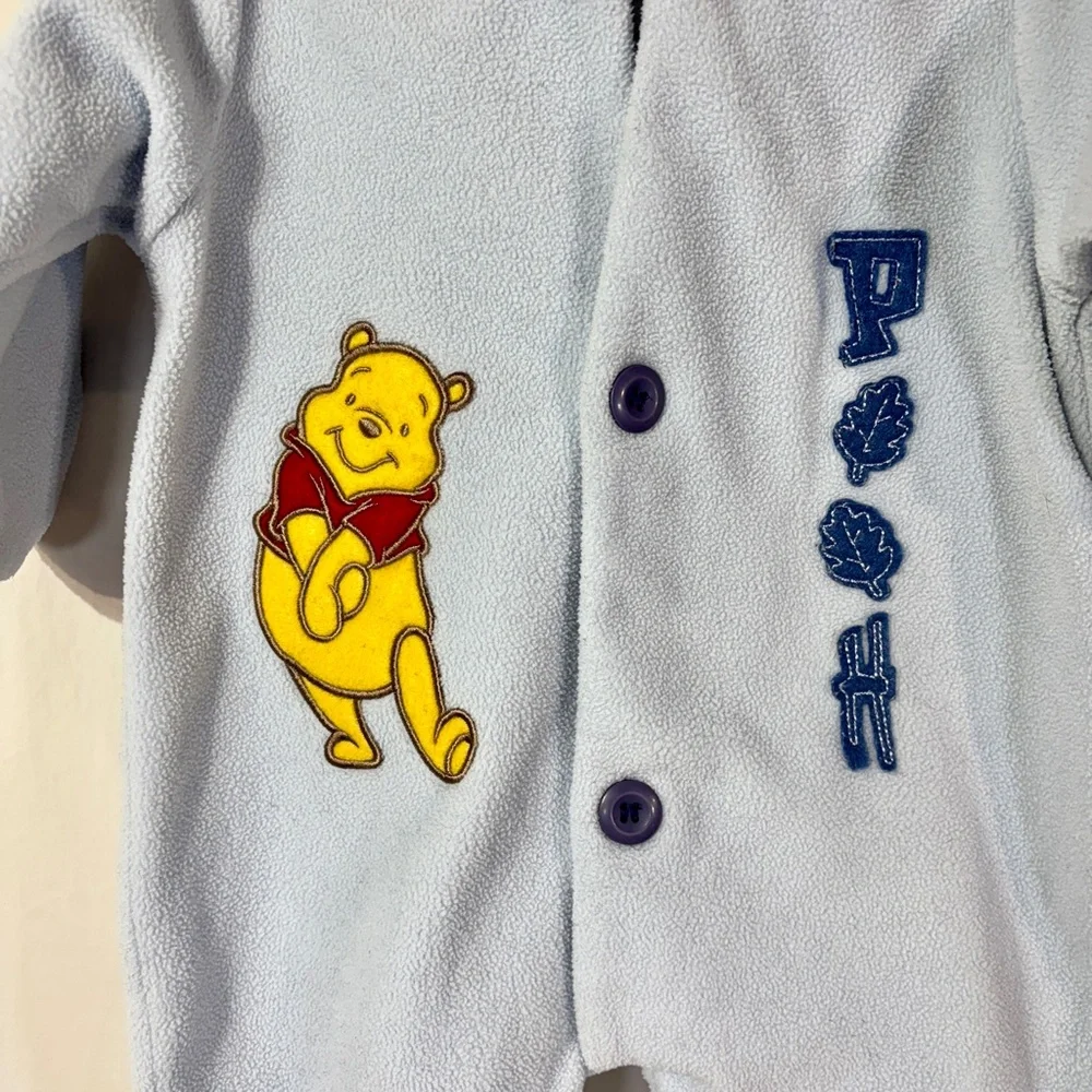 Vintage Disney Winnie the Pooh Fleece One Piece with Hood and‎ Hand Covers